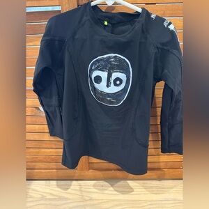 nununu Black and White Ninja Face Long Sleeve Tee